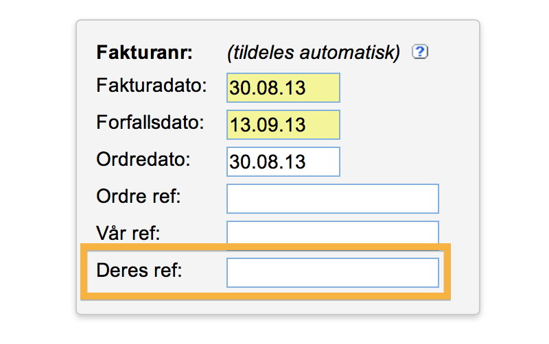 Menybilde av referanse på ny regning